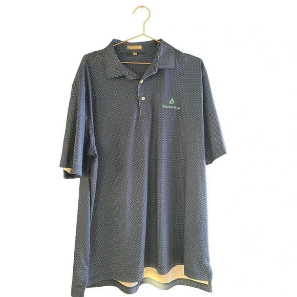 Peter Millar Summer Comfort Men's Navy Blue Button Up Polo Shirt Size XL - Picture 1 of 4